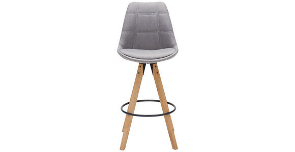 BARHOCKER in Eichefarben, Hellgrau  - Eichefarben/Hellgrau, Design, Holz/Textil (49/113,5/56cm) - Carryhome