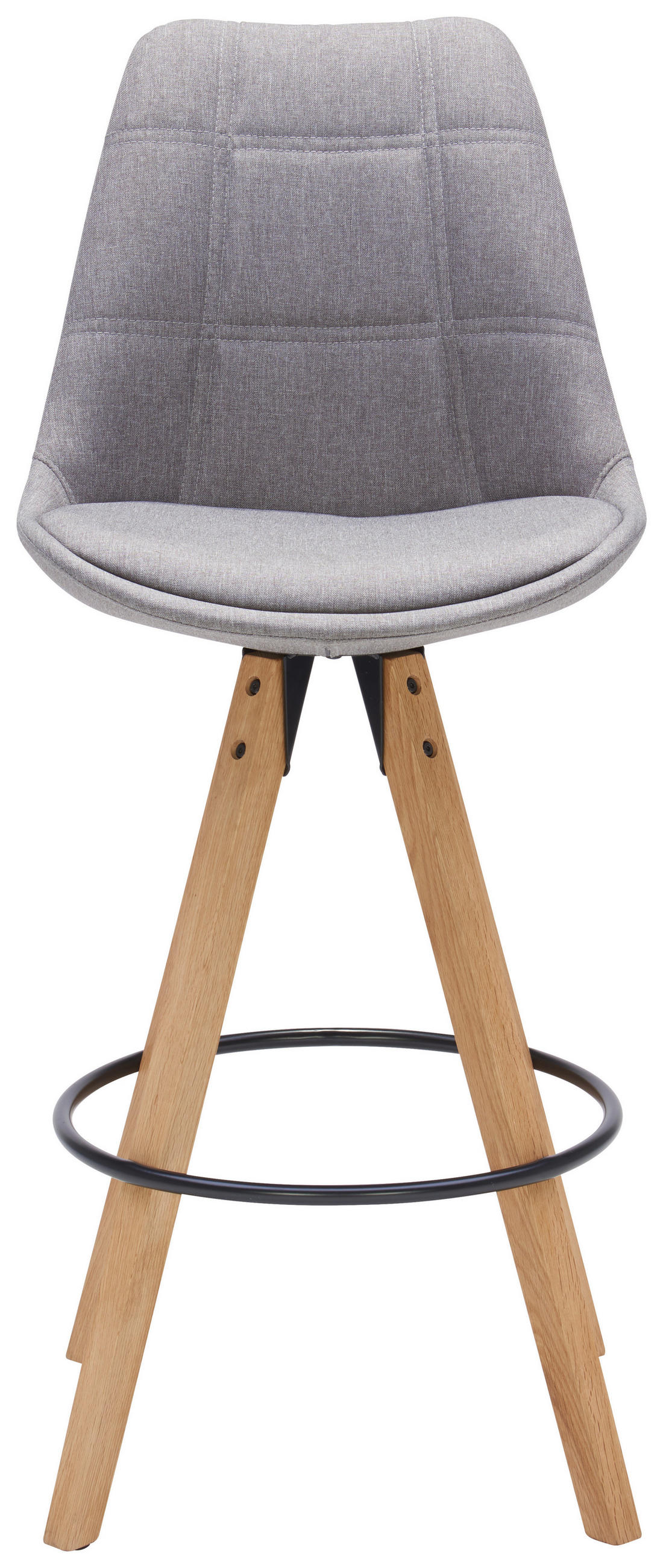 BARHOCKER in Eichefarben, Hellgrau  - Eichefarben/Hellgrau, Design, Holz/Textil (49/113,5/56cm) - Carryhome