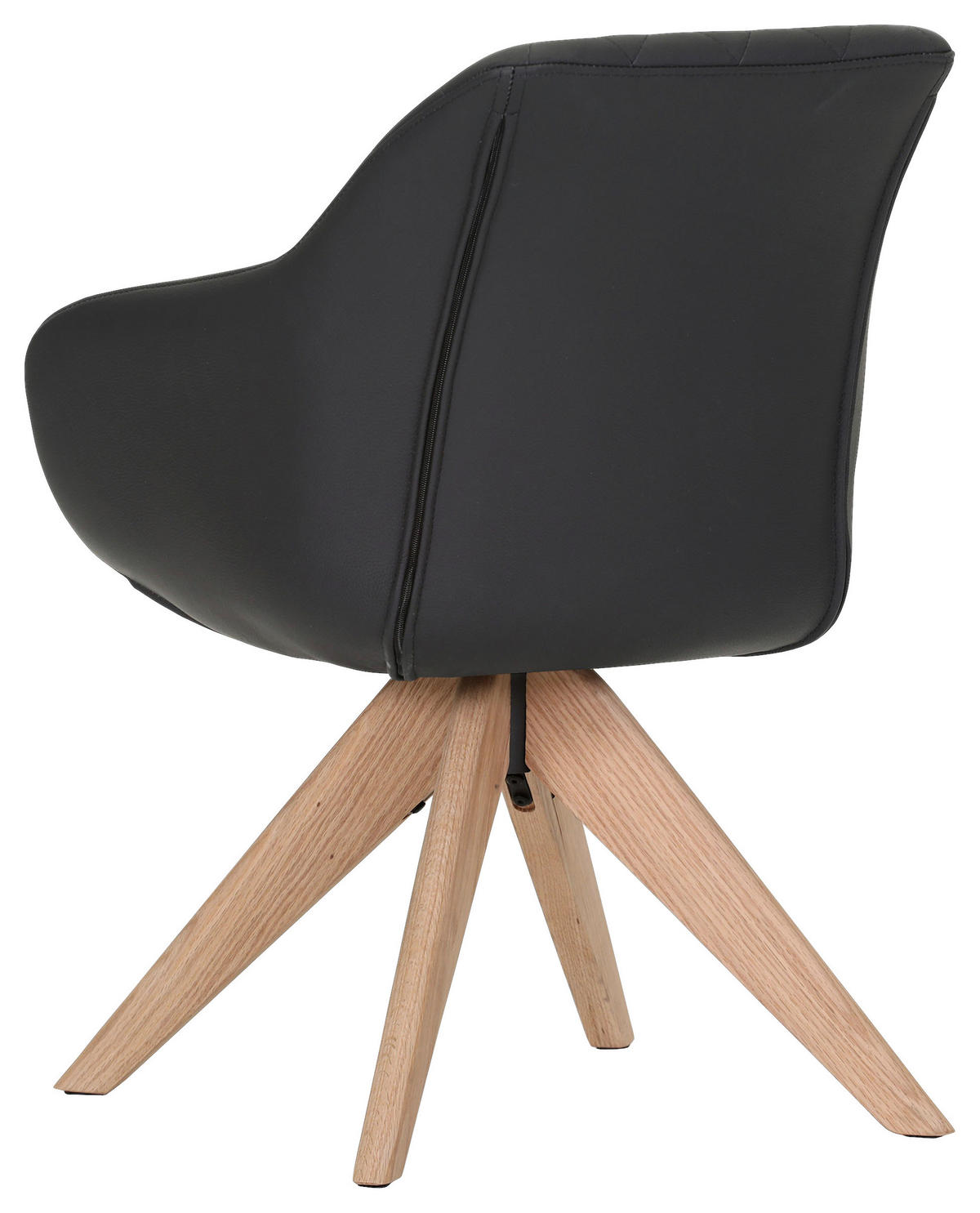 ARMLEHNSTUHL  in Echtleder pigmentiert  - Schwarz/Naturfarben, Design, Leder/Holz (60/83/65cm) - Landscape