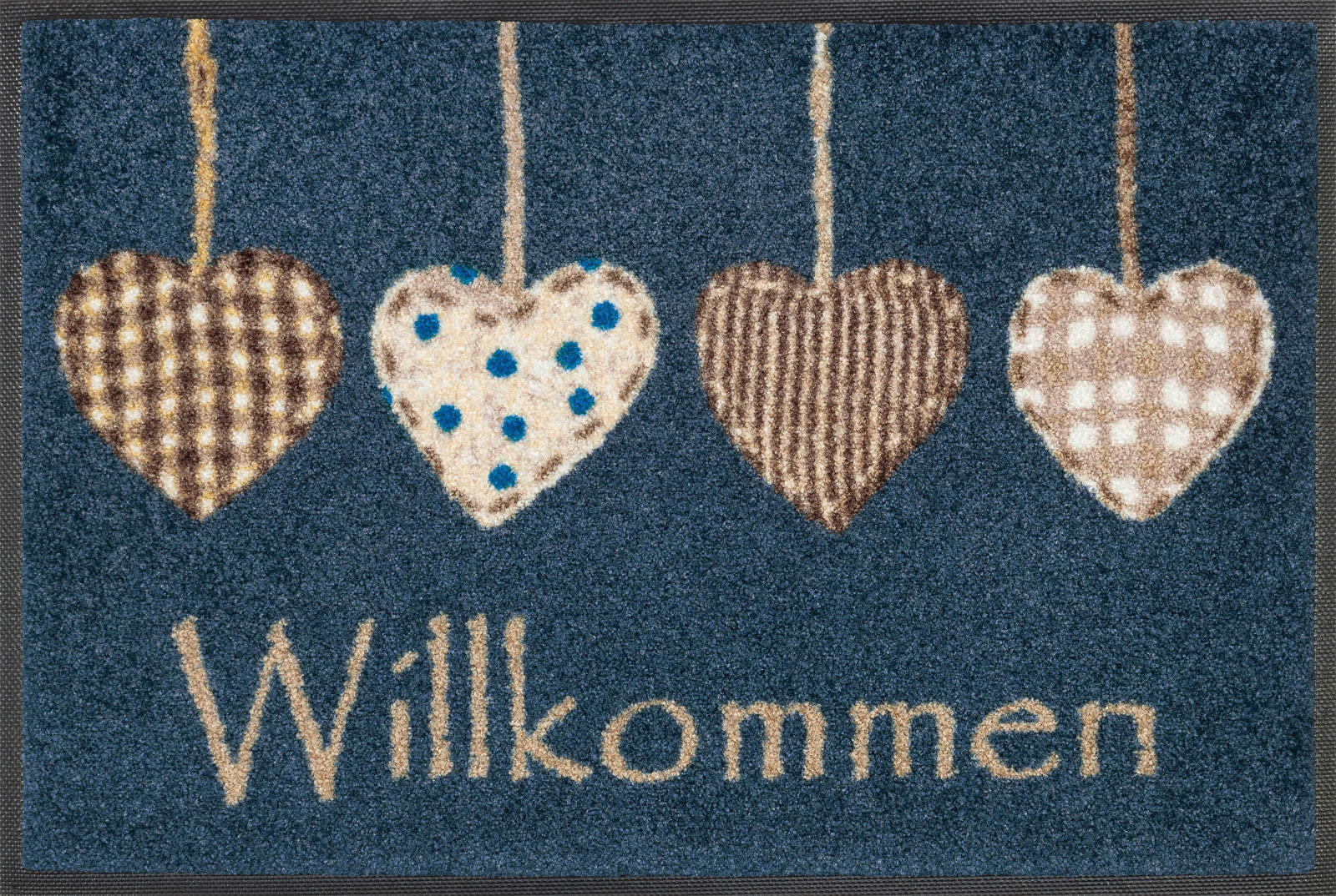 FUßMATTE  40/60 cm  Blau, Beige  - Blau/Beige, Basics, Kunststoff/Textil (40/60cm) - wash+dry