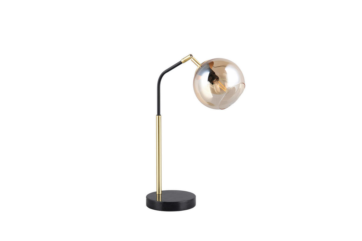 TISCHLEUCHTE - Goldfarben/Bernsteinfarben, Design, Glas/Metall (28/15/45cm) - Trio Leuchten