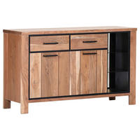 SIDEBOARD 135/80/44 cm  - Schwarz/Akaziefarben, LIFESTYLE, Glas/Holz (135/80/44cm) - Landscape