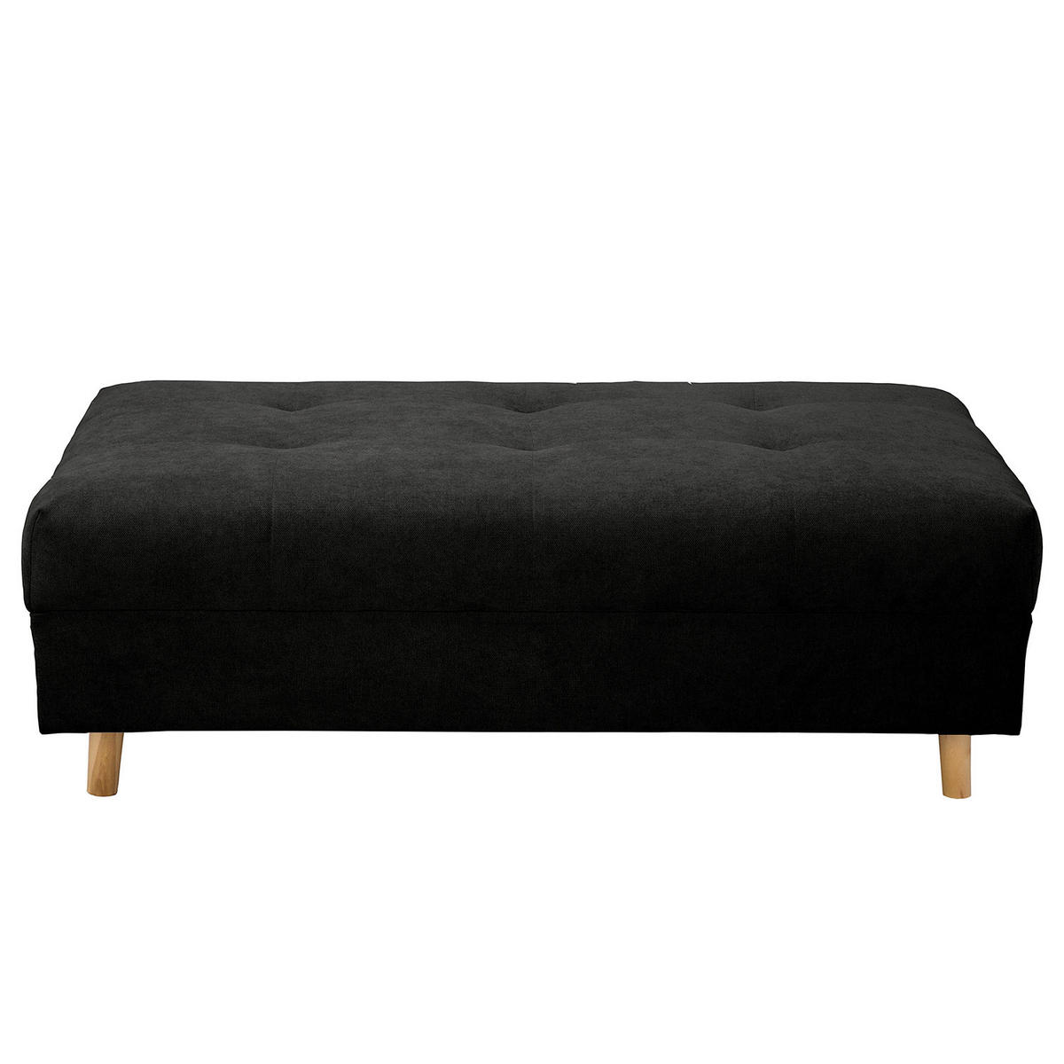 ECKSOFA inkl. Hocker Ariella Schwarz Mikrofaser Rückenkissen, Hocker  - Schwarz/Naturfarben, Design, Holz/Textil (161/231cm) - Livetastic