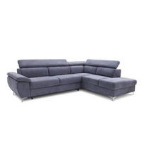 Coltar Extensibil, lemn, textil, material pe bază de lemn, gri - gri, Basics, lemn/textil (286/81/218cm) - Welnova