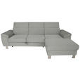 ECKSOFA in Cord Grau  - Silberfarben/Grau, Design, Textil/Metall (250/167cm) - Xora