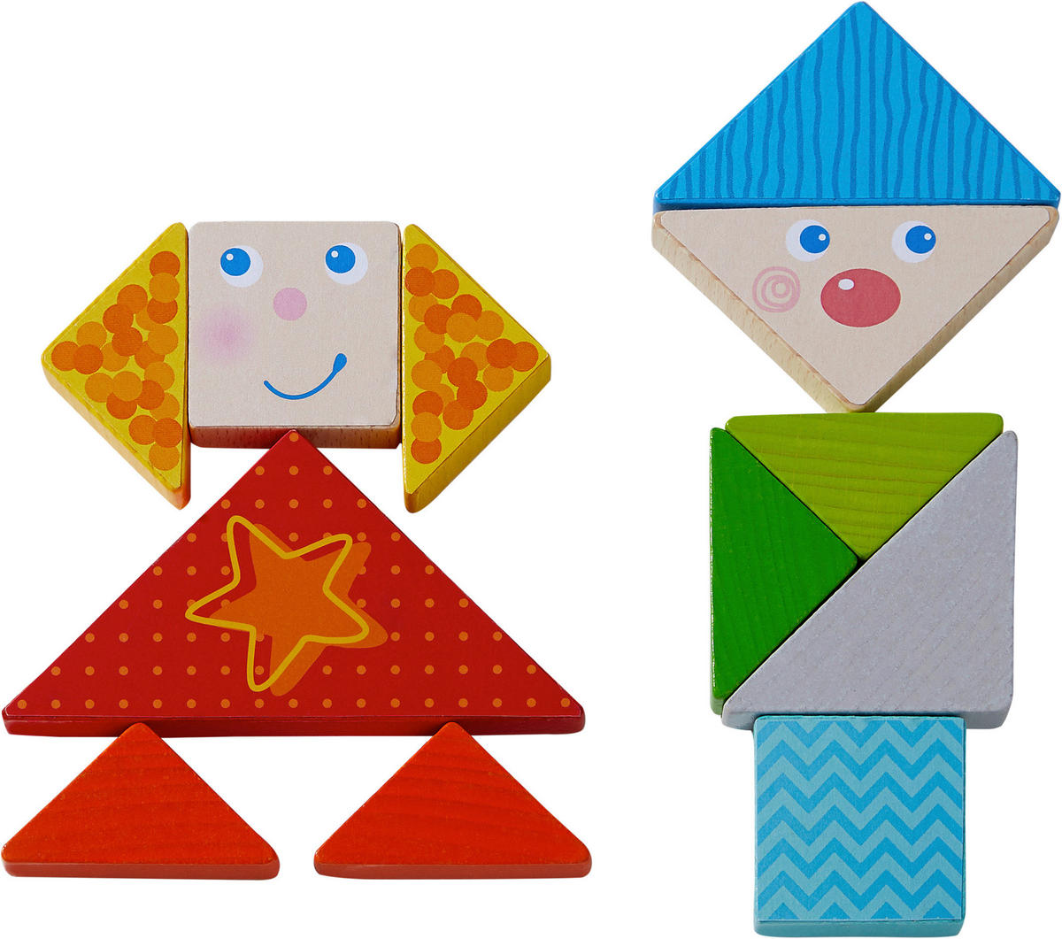 LERNSPIEL Legespiel Bunter Tangram-Mix  - Multicolor, Basics, Naturmaterialien/Holz - Haba