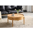 COUCHTISCH Eiche furniert, massiv 77/77/39 cm rund Eichefarben  - Eichefarben, Design, Holz/Holzwerkstoff (77/77/39cm) - Ambia Home