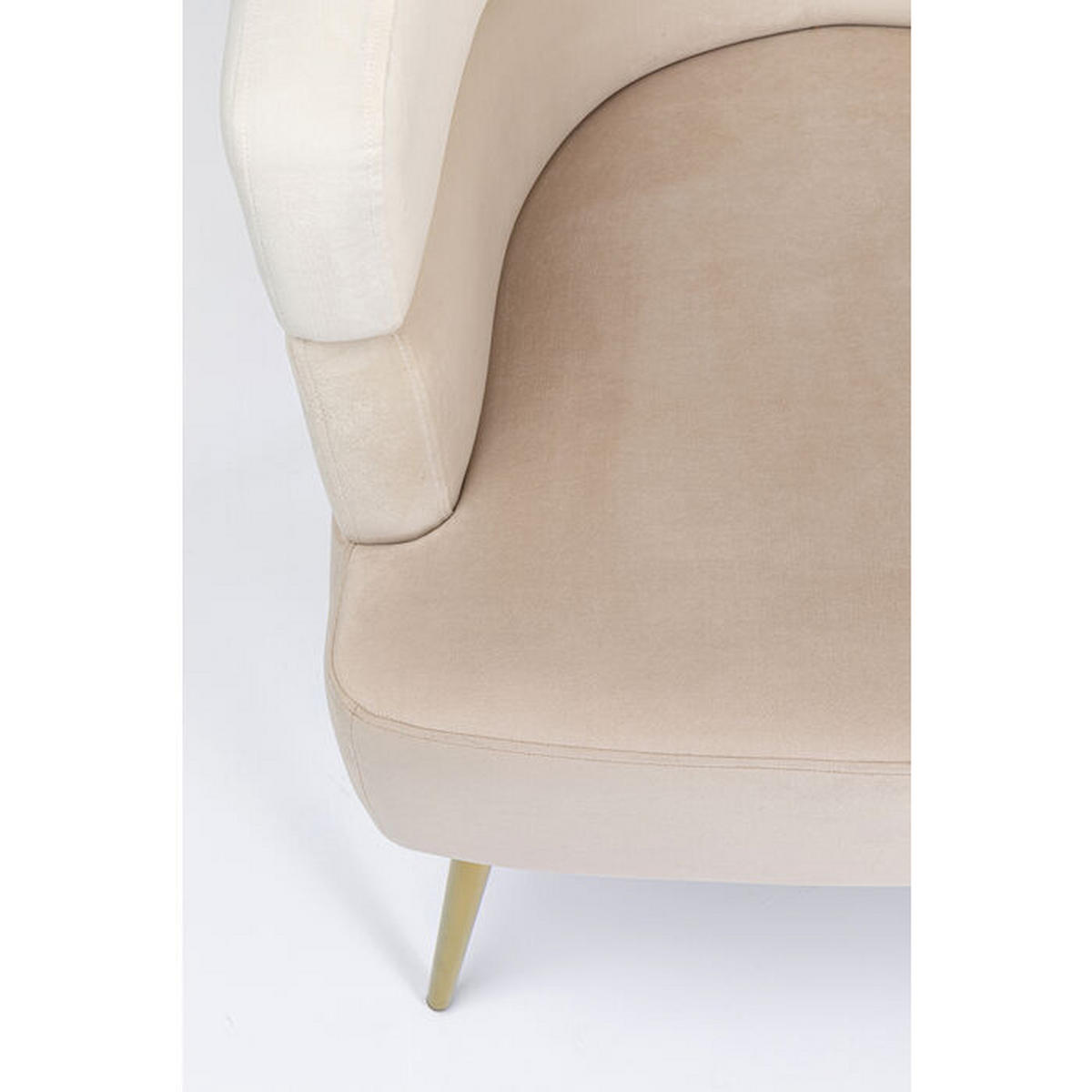 COCKTAILSESSEL Samt Creme, Beige    - Beige/Goldfarben, Trend, Textil/Metall (65/74/64cm) - Kare-Design