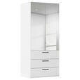 DREHTÜRENSCHRANK 101/235/61 cm,  in Weiß, 2-türig  - Chromfarben/Schwarz, Basics, Glas/Holzwerkstoff (101/235/61cm) - Novel