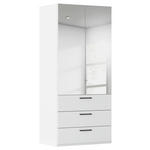 DREHTÜRENSCHRANK 101/235/61 cm,  in Weiß, 2-türig  - Chromfarben/Schwarz, Basics, Glas/Holzwerkstoff (101/235/61cm) - Novel