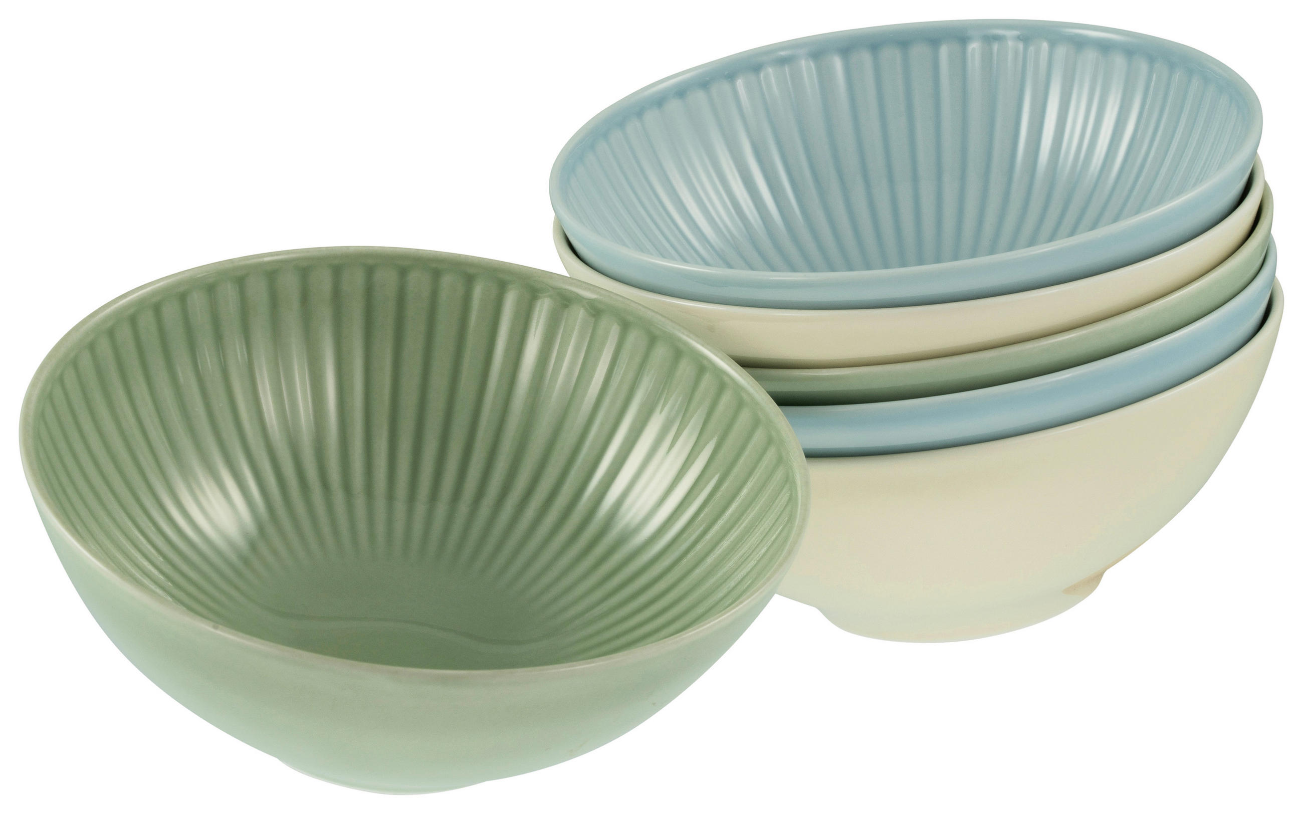SKÅLSET 6 delar Valencia   - pastellgrön/cremefärgad, Basics, keramik - Creatable