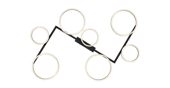 LED-DECKENLEUCHTE 118/127/12 cm  - Schwarz, Design, Kunststoff/Metall (118/127/12cm) - Novel