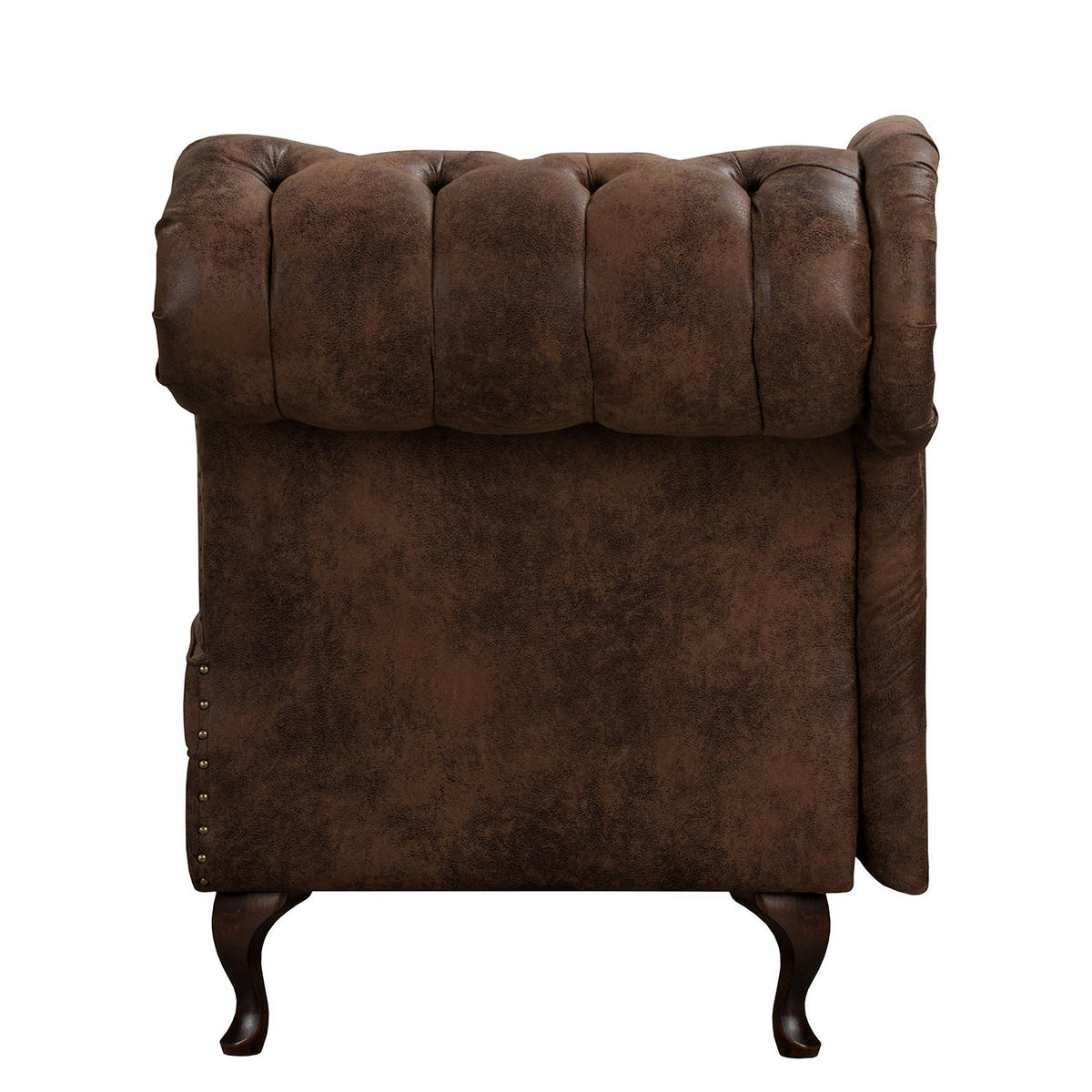 RÉCAMIERE Lederlook Dunkelbraun  - Dunkelbraun/Braun, Design, Holz/Textil (185/93/75cm) - Livetastic