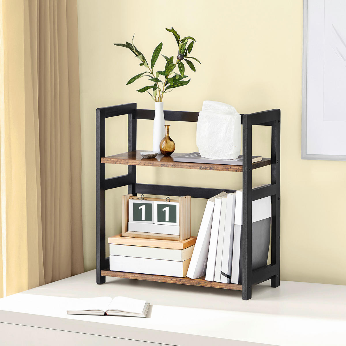 GEWÜRZREGAL - Schwarz/Braun, Basics, Holzwerkstoff/Metall (42/43/18cm)