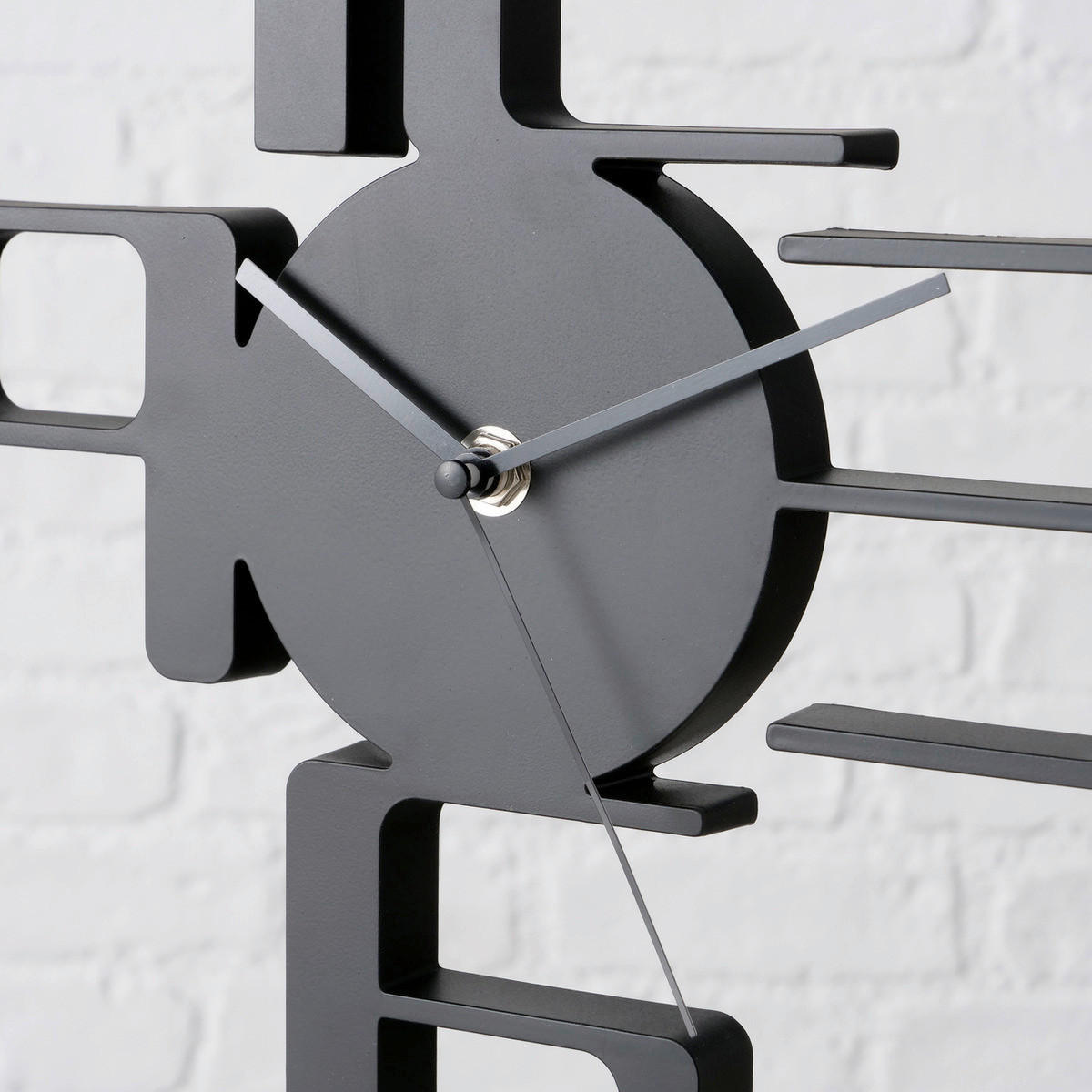 TISCHUHR Schwarz  - Schwarz, Basics, Kunststoff (25/8/27cm) - Boltze Home