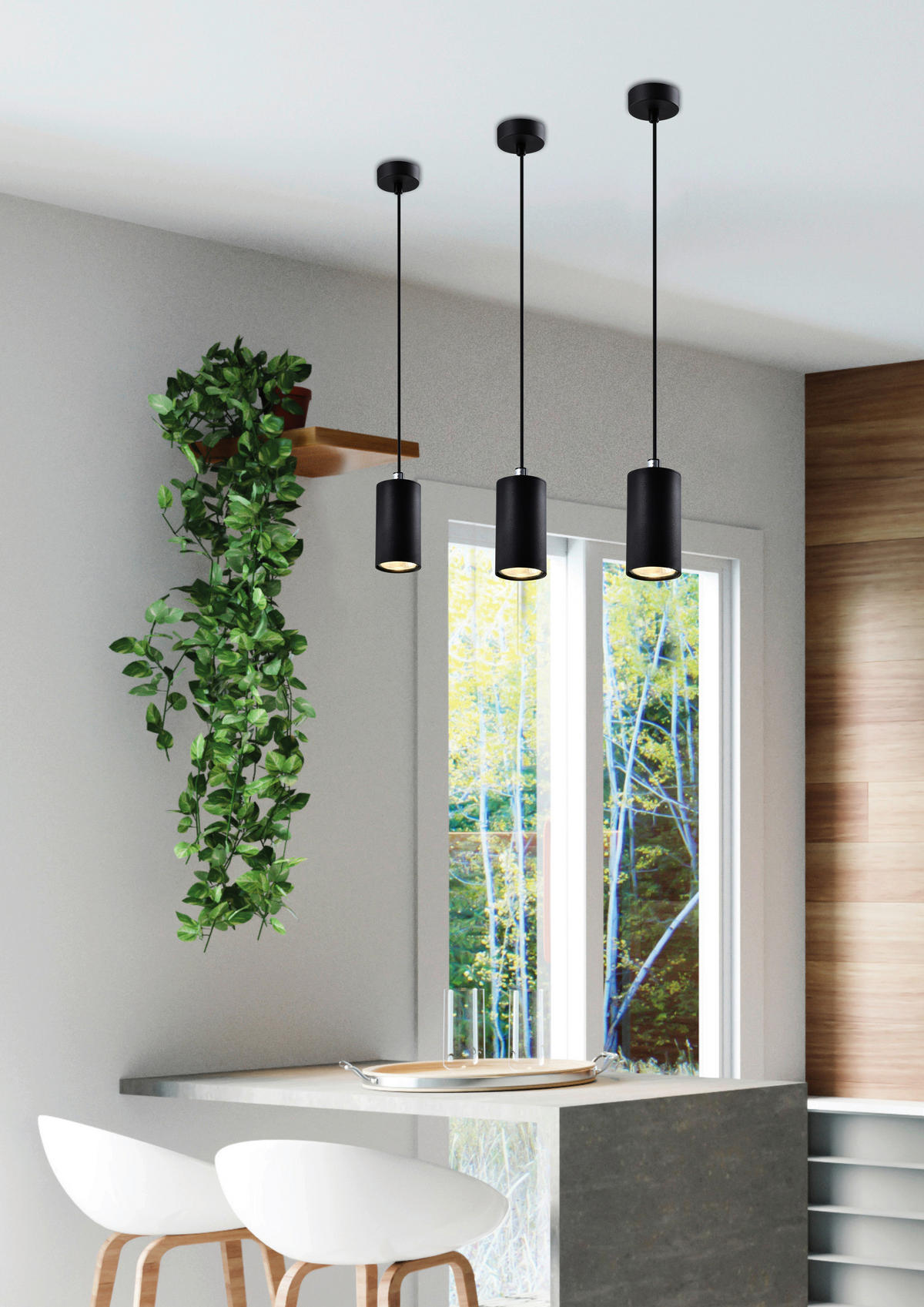 HÄNGELEUCHTE Candellux 7/7/90 cm   - Schwarz, Design, Metall (7/7/90cm)