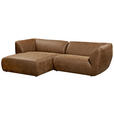 ECKSOFA in Lederlook Cognac  - Cognac/Schwarz, KONVENTIONELL, Kunststoff/Textil (175/278cm) - Carryhome