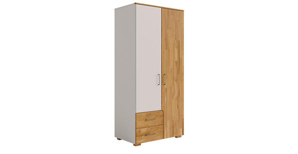 DREHTÜRENSCHRANK  in Grau, Eichefarben  - Eichefarben/Silberfarben, KONVENTIONELL, Holz/Holzwerkstoff (98/212/60cm) - Cantus