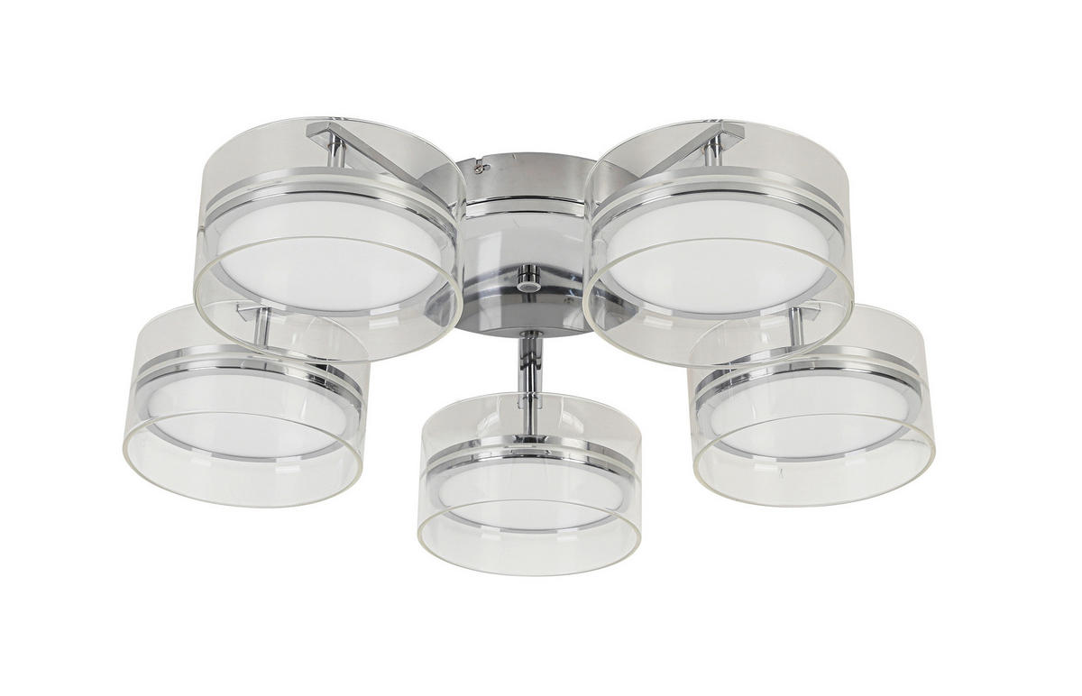 LED MENNYEZETI LÁMPA - krómszínű, Design, műanyag/Üveg (62/17,5cm) - Ambiente