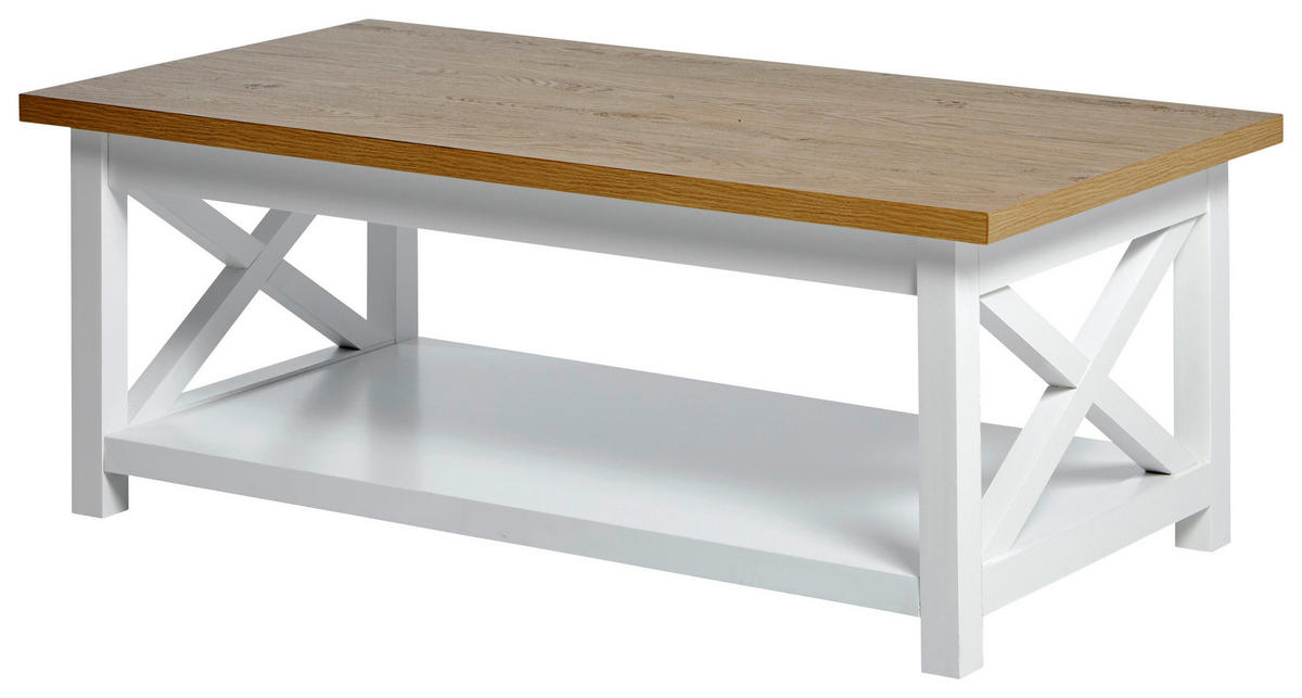 COUCHTISCH in Holzwerkstoff 110/57/42 cm  - Eichefarben/Weiß, LIFESTYLE, Holzwerkstoff (110/57/42cm)