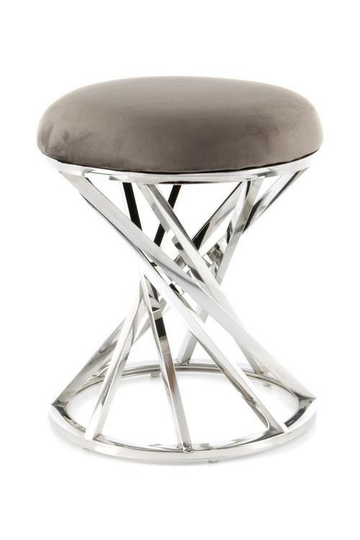 PALL i metall, textil grå, silver  - silver/grå, Trend, metall/textil (40/49/40cm) - Kayoom