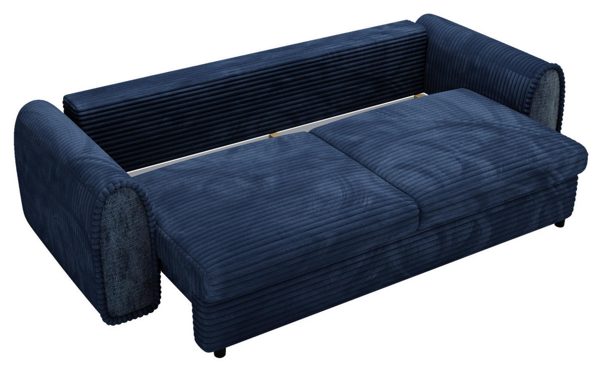 SCHLAFSOFA in Cord, Feincord Dunkelblau  - Schwarz/Dunkelblau, Konventionell, Kunststoff/Textil (240/83/116cm) - Carryhome