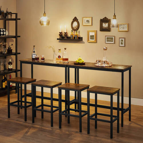 BAR SET Braun, Schwarz  - Schwarz/Braun, Natur, Metall (100/40/90cm) - Boxxx