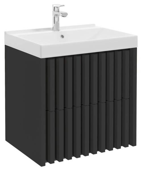 SKRINKA S UMÝVADLOM, čierna, čierna, 61 cm - čierna/biela, Modern, kompozitné drevo/keramika (61cm) - MID.YOU