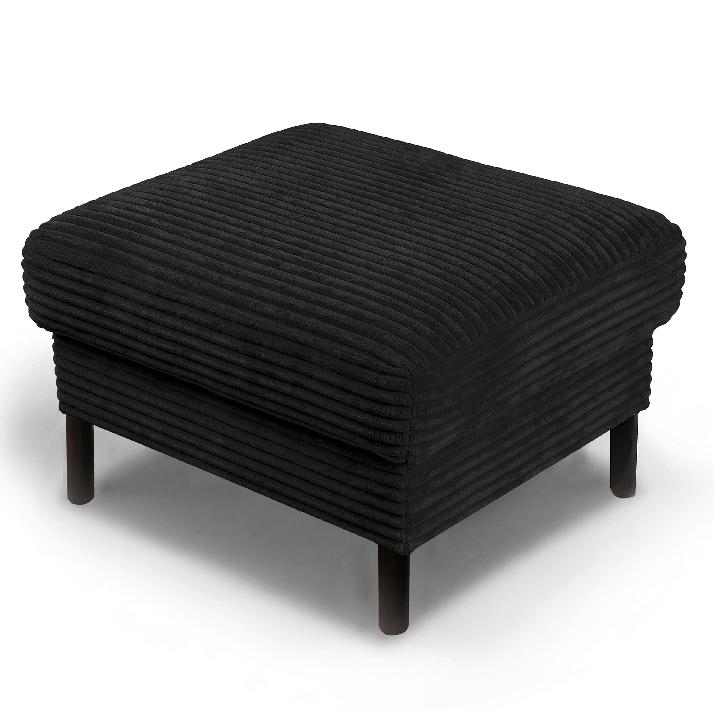 HOCKER in Textil Schwarz  - Schwarz, Design, Textil/Metall (70/48/60cm) - Livetastic