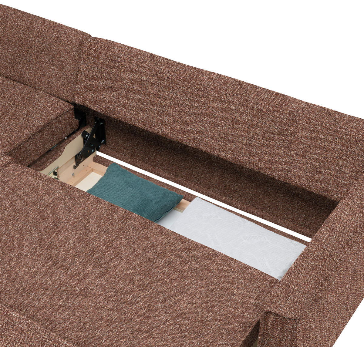 ECKSOFA  in Mikrovelours Terracotta  170/237 cm  - Eichefarben/Terracotta, KONVENTIONELL, Holz/Textil (170/237cm) - Sedda