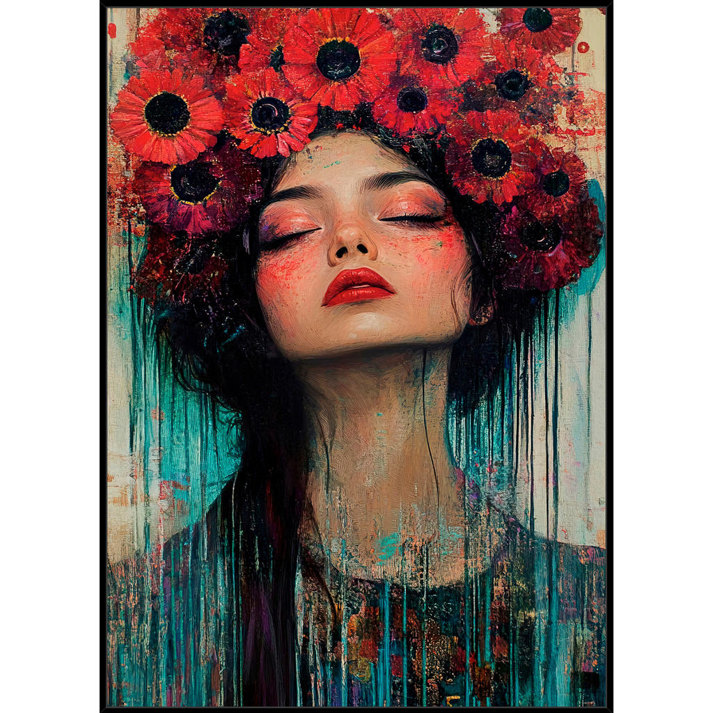 Monee OBRAZ NA SKLE, květiny, ženy, 50/70 cm