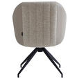 ARMLEHNSTUHL  Sitzfläche 360° drehbar, automatische Rückholfunktion Leinenoptik Echtleder  - Taupe/Schwarz, Design, Leder/Textil (60/82/62cm) - Novel