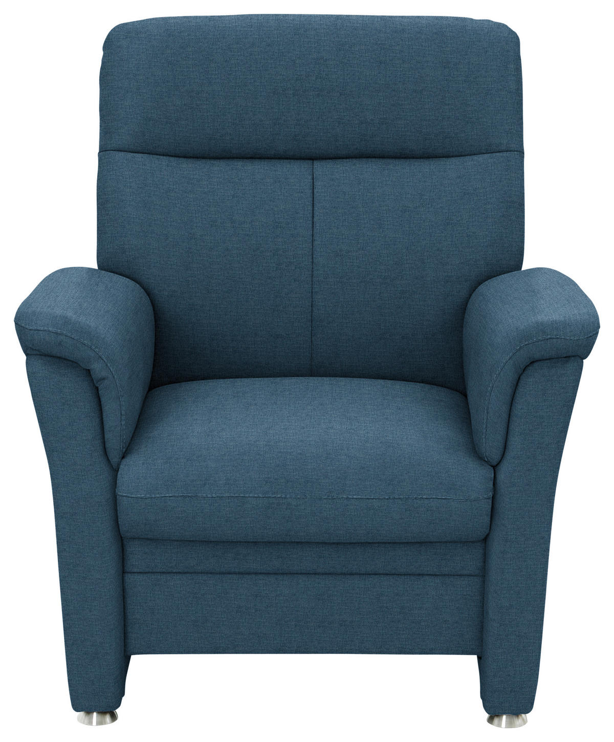 SESSEL Flachgewebe Blau  - Blau/Alufarben, Konventionell, Textil/Metall (90/100/89cm) - Beldomo Comfort