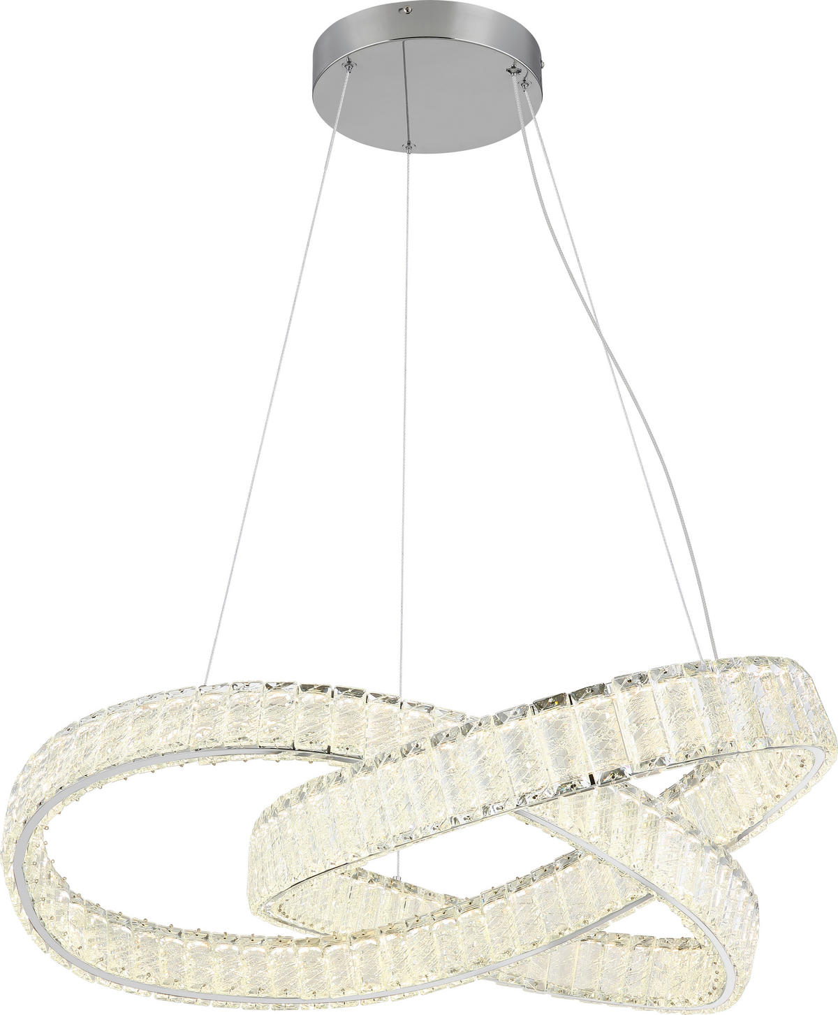 LED LUSTER  78/120 cm      - boja hroma, Konvencionalno, staklo/metal (78/120cm) - Glandor