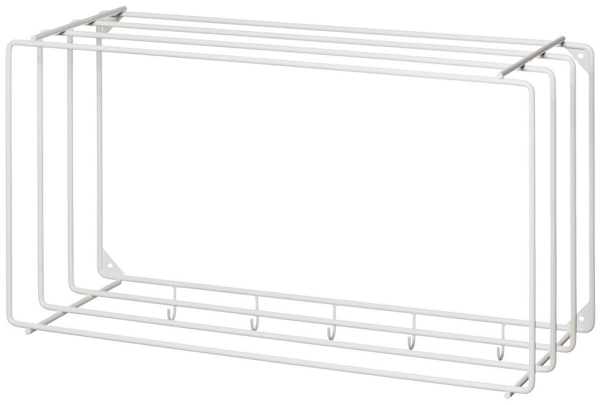 WANDGARDEROBE - Weiß, Basics, Metall (73/38/26cm) - Livetastic