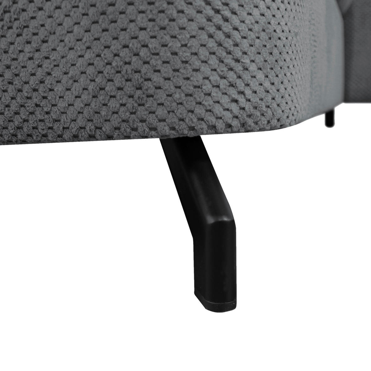 ECKSOFA OMEGA in Chenille Dunkelgrau  280/186 cm  - Dunkelgrau/Schwarz, Design, Textil/Metall (280/186cm) - MID.YOU