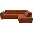 ECKSOFA in Struktur Rostfarben  284/205 cm  - Rostfarben/Schwarz, Design, Kunststoff/Textil (284/205cm) - Xora