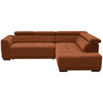 ECKSOFA in Struktur Rostfarben  284/205 cm  - Rostfarben/Schwarz, Design, Kunststoff/Textil (284/205cm) - Xora