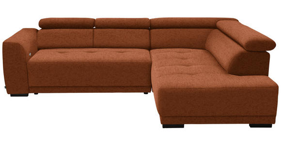 ECKSOFA in Struktur Rostfarben 284/205 cm - Rostfarben/Schwarz, Design, Kunststoff/Textil (284/205cm) - Xora