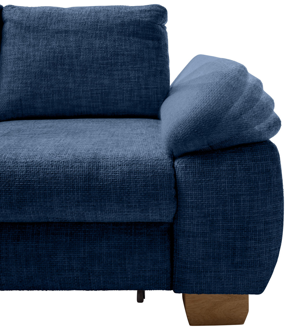 ECKSCHLAFSOFA in Struktur Blau  - Wildeiche/Blau, Modern, Holz/Textil (206/265cm) - Livetastic