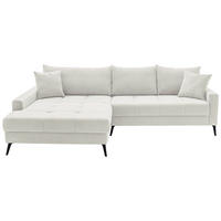 ECKSOFA Naturfarben Cord  - Schwarz/Naturfarben, KONVENTIONELL, Textil/Metall (173/280cm) - Hom`in