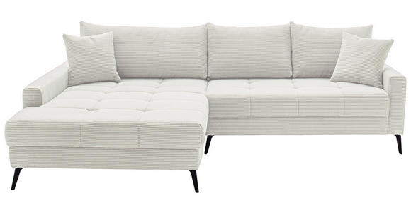 ECKSOFA  in Cord Naturfarben  173/280 cm  - Schwarz/Naturfarben, KONVENTIONELL, Textil/Metall (173/280cm) - Hom`in