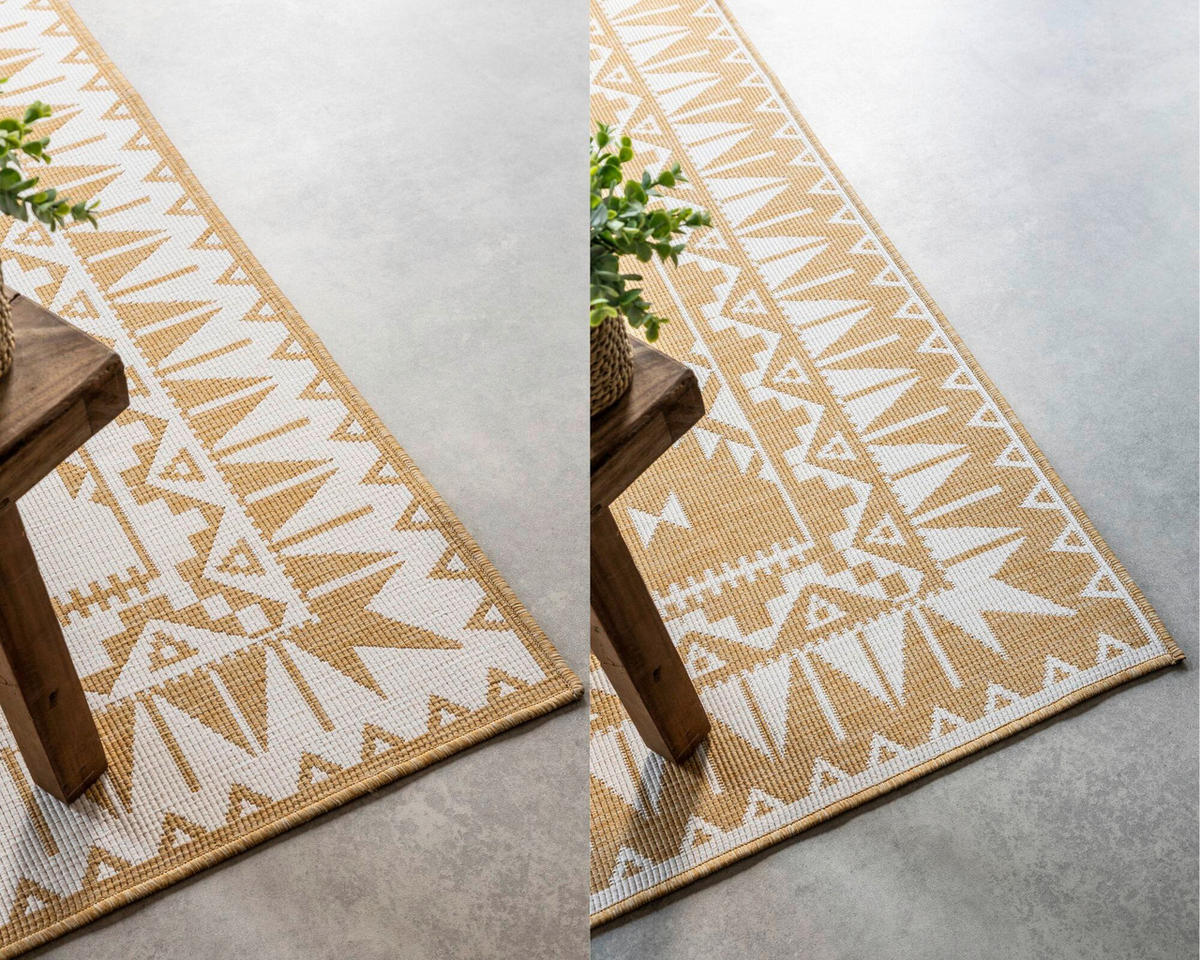 OUTDOORTEPPICH 120/170 cm Gemini Weiß, Honig  - Weiß/Honig, Design, Kunststoff/Textil (120/170cm) - Elle Decoration