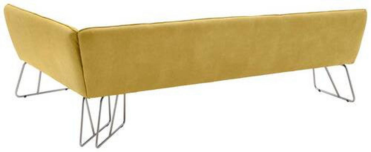 ECKBANK 304/174 cm  in Gelb, Edelstahlfarben  - Edelstahlfarben/Gelb, Design, Textil/Metall (304/174cm) - Dieter Knoll