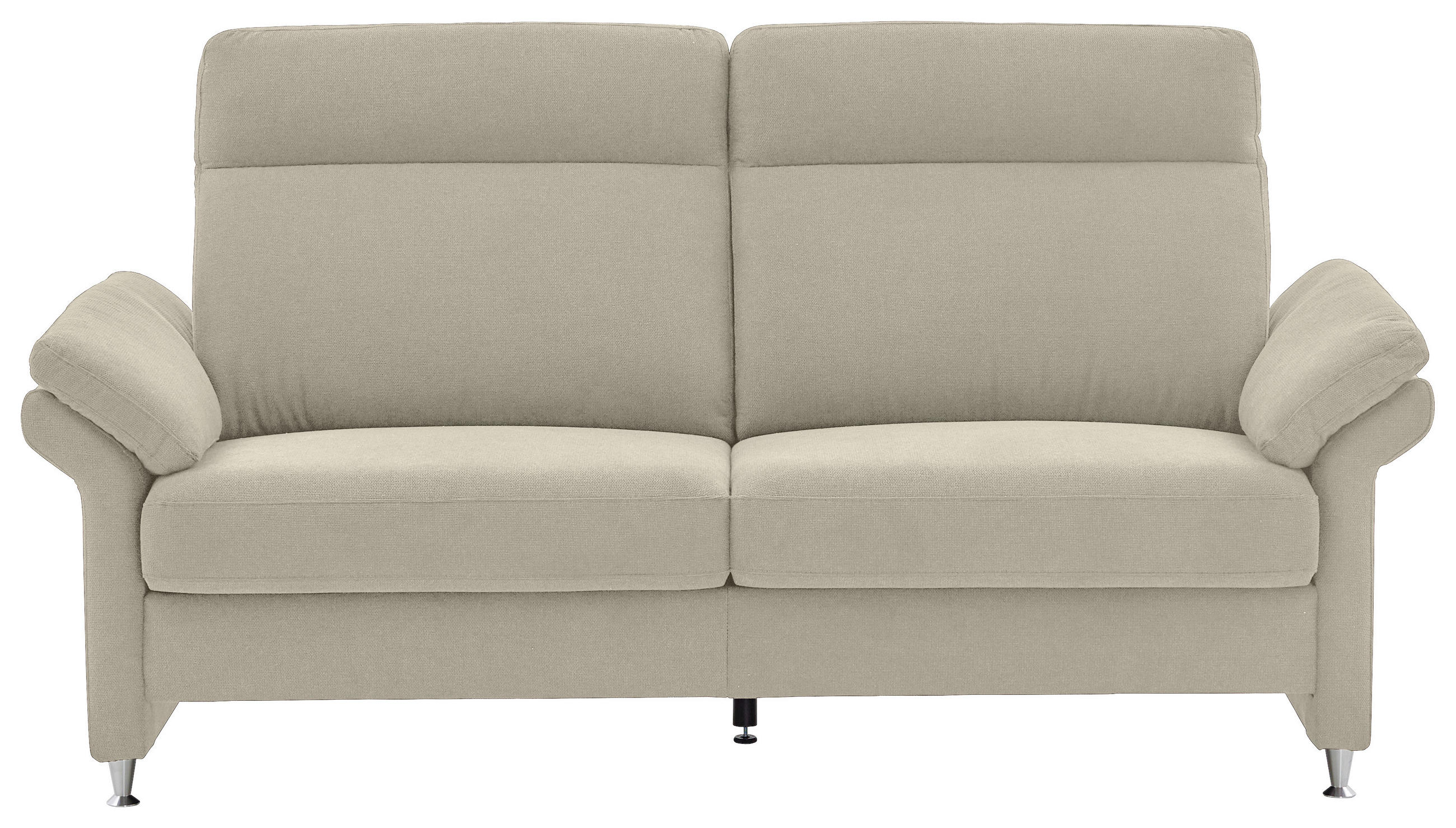 3-SITZER-SOFA in Flachgewebe Naturfarben - Alufarben/Naturfarben, Modern, Textil/Metall (196/103/89cm) - Pure Home Comfort