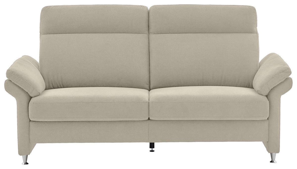 3-SITZER-SOFA in Flachgewebe Naturfarben  - Alufarben/Naturfarben, Modern, Textil/Metall (196/103/89cm) - Pure Home Comfort