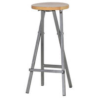 BARHOCKER in Anthrazit, Beige  - Anthrazit/Beige, Basics, Holz/Metall (35/82/35cm) - Gardenson