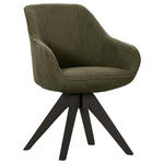 ARMLEHNSTUHL  in Bouclé, Teddystoff  - Dunkelgrün/Schwarz, Design, Holz/Textil (60/83/65cm) - Landscape