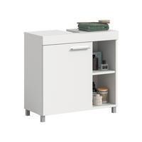 WASCHBECKENUNTERSCHRANK 65/63/31 cm  - Silberfarben/Weiß, Trend, Holzwerkstoff/Kunststoff (65/63/31cm) - MID.YOU