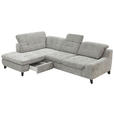 ECKSOFA inkl. Funktionen in Chenille Blau, Grau  - Blau/Schwarz, KONVENTIONELL, Textil/Metall (200/281cm) - Carryhome